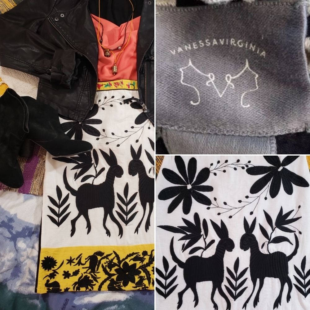 GUC HTF Vanessa Virginia Sonja Embroidered Skirt